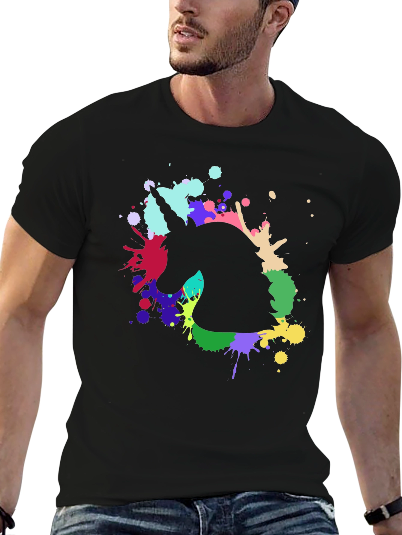 Unicorn Splash T-Shirt - Black