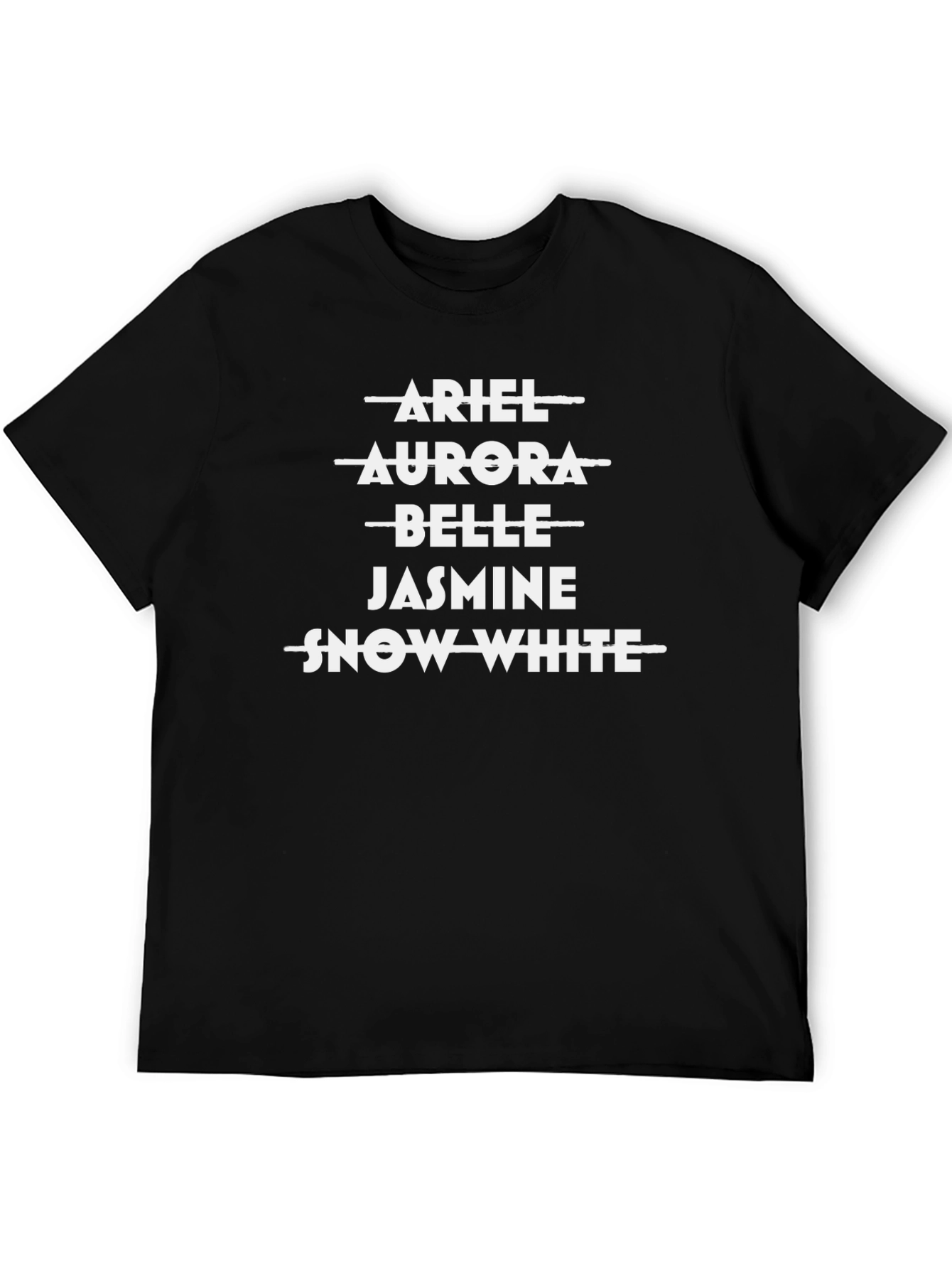 Disney Princesses T-Shirt Black Cotton Crew Neck Tee
