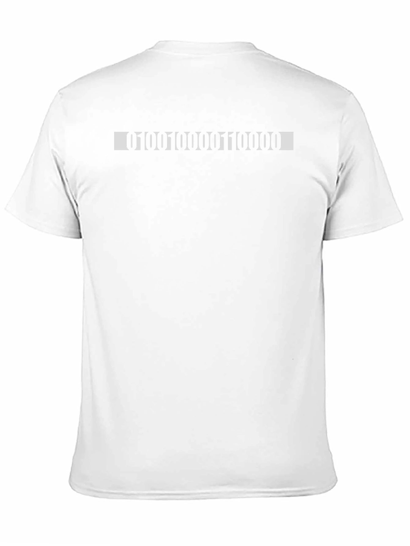 Binary Code Graphic Tee - Black Cotton Casual T-Shirt