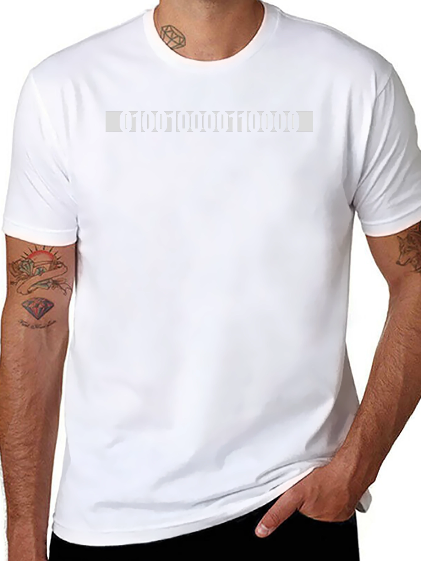 Binary Code Graphic Tee - Black Cotton Casual T-Shirt