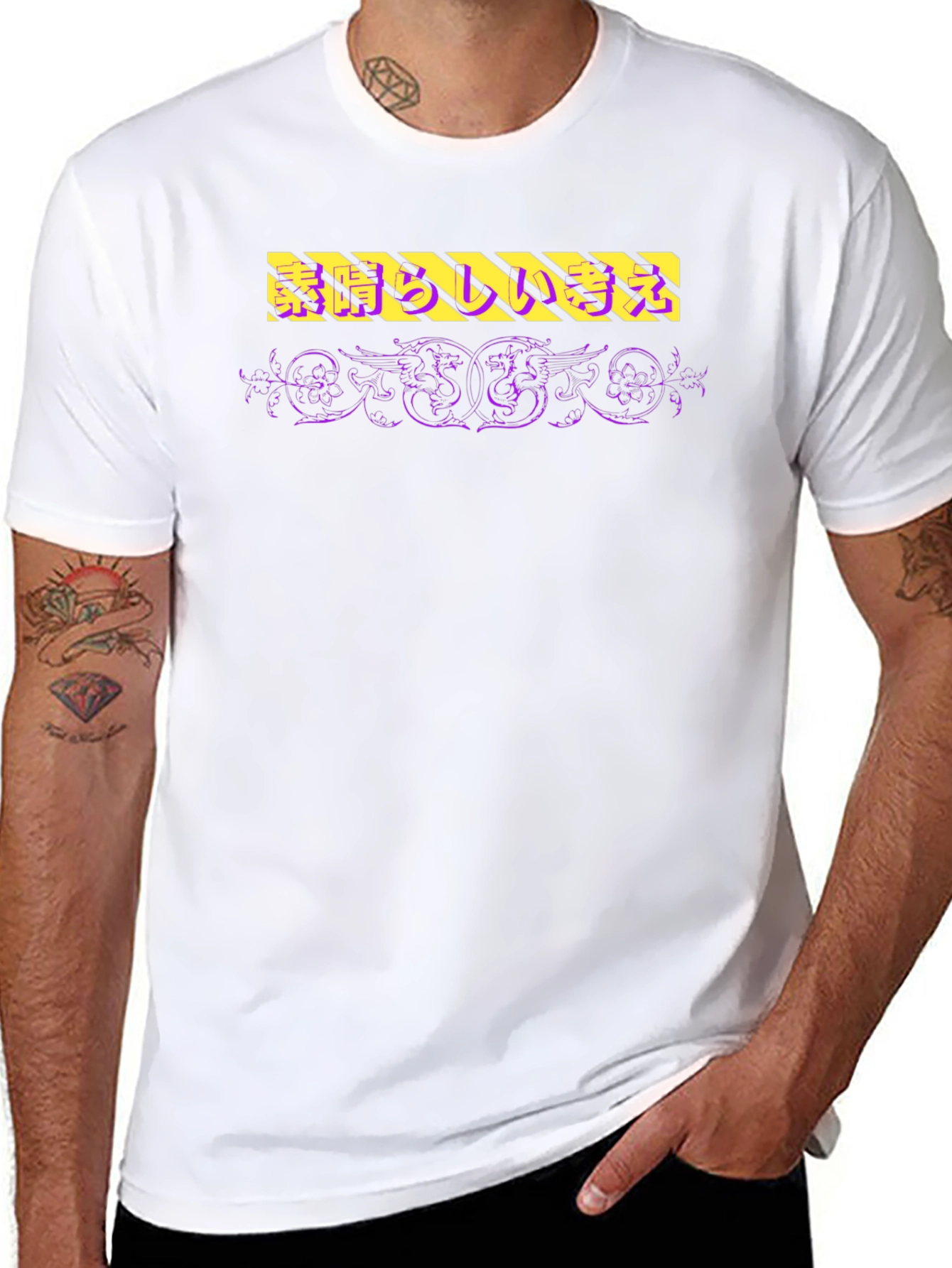 Edgy Graphic Print Crew Neck T-Shirt