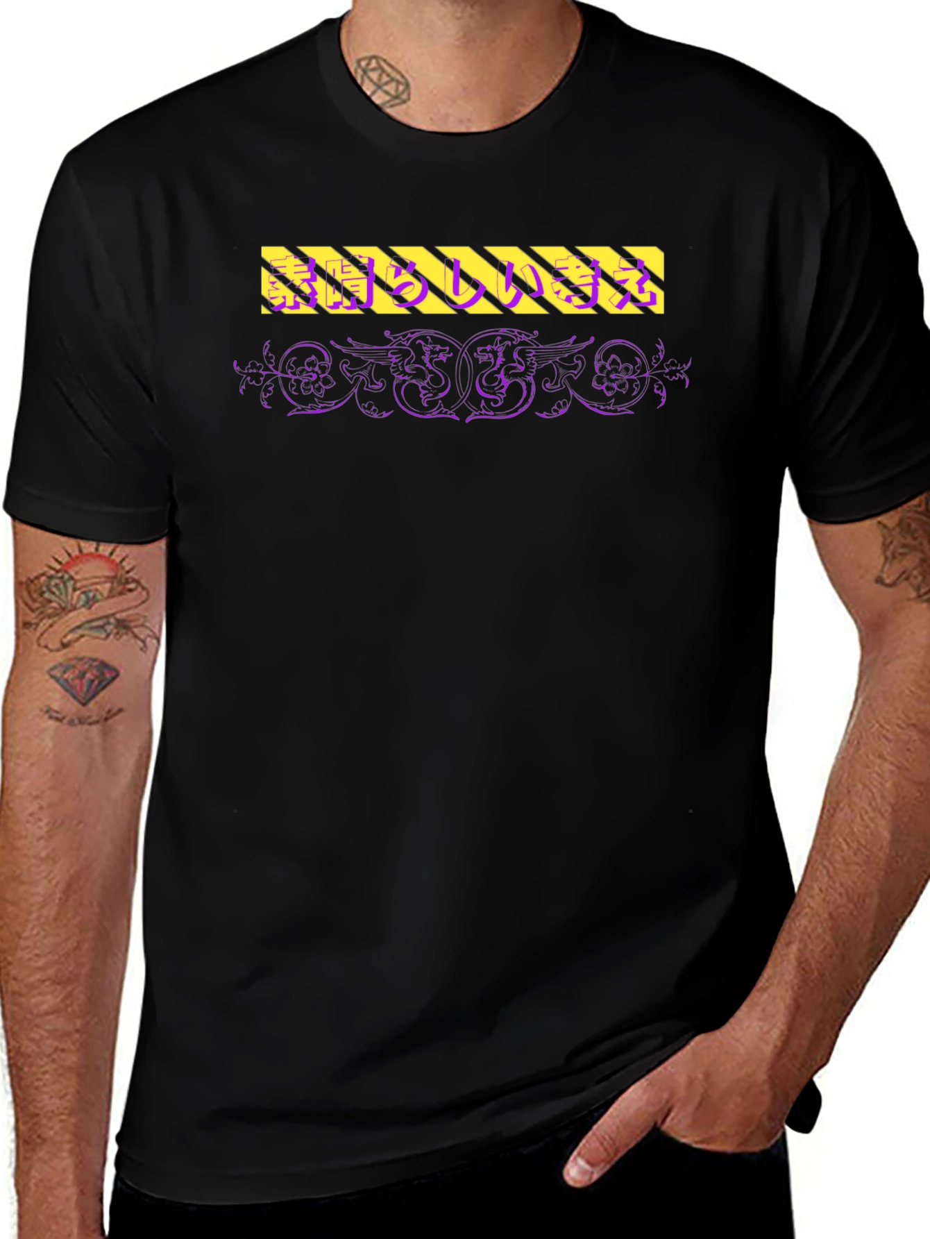 Edgy Graphic Print Crew Neck T-Shirt