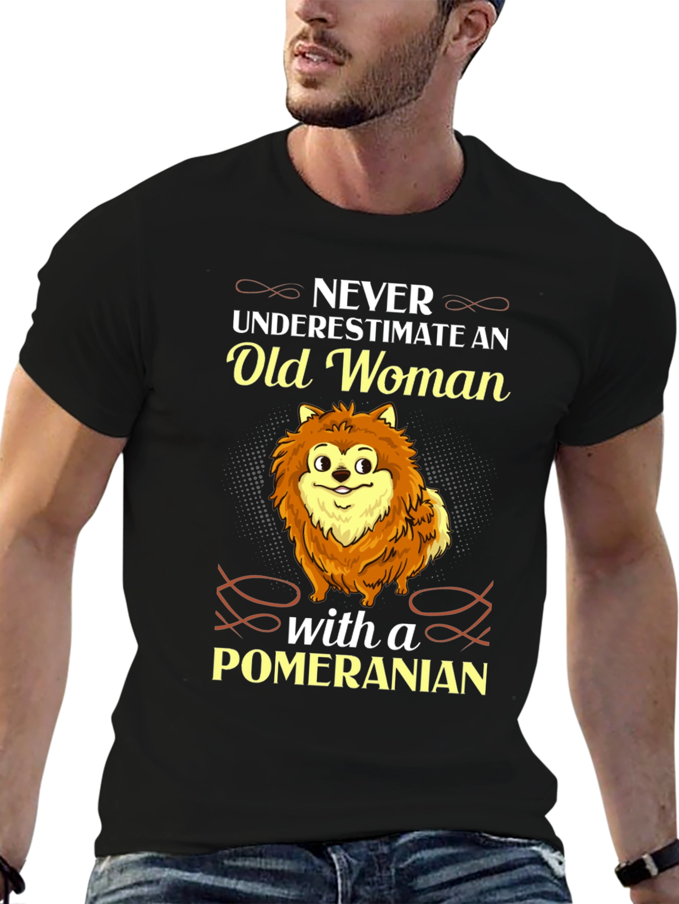 Old Woman Pomeranian T-Shirt