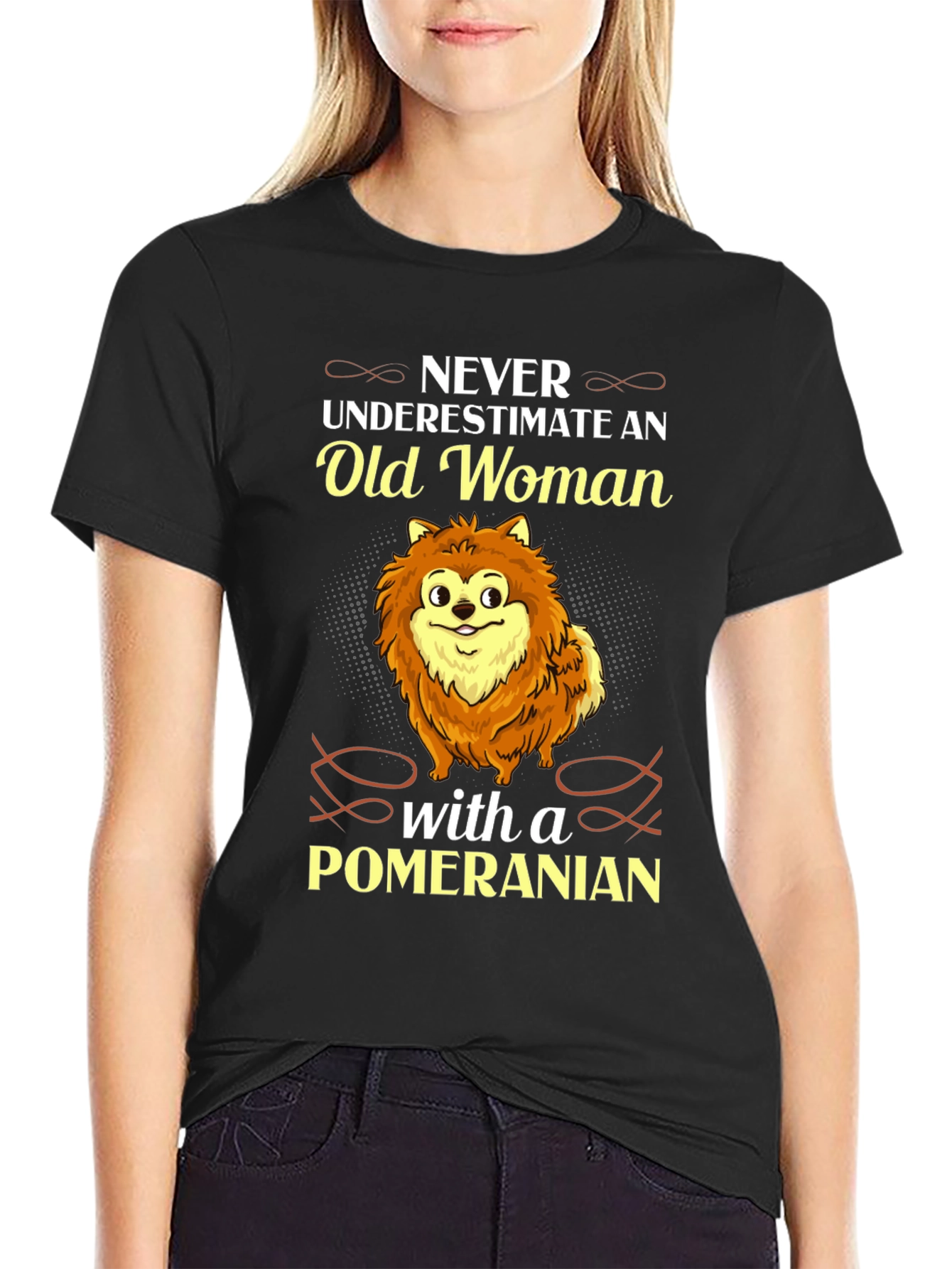 Old Woman Pomeranian T-Shirt