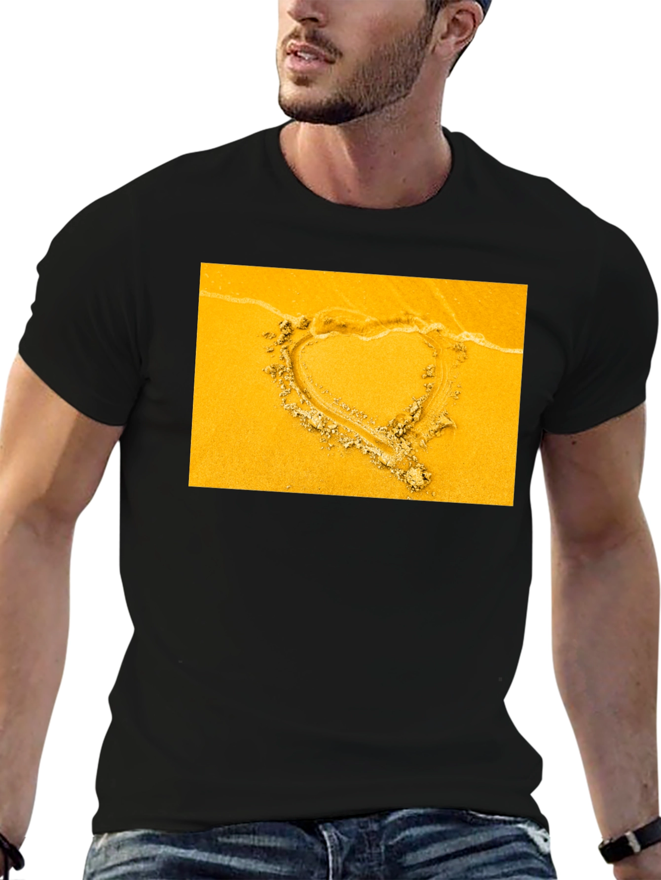 Heart in Sand Graphic Tee - Beach Love Shirt