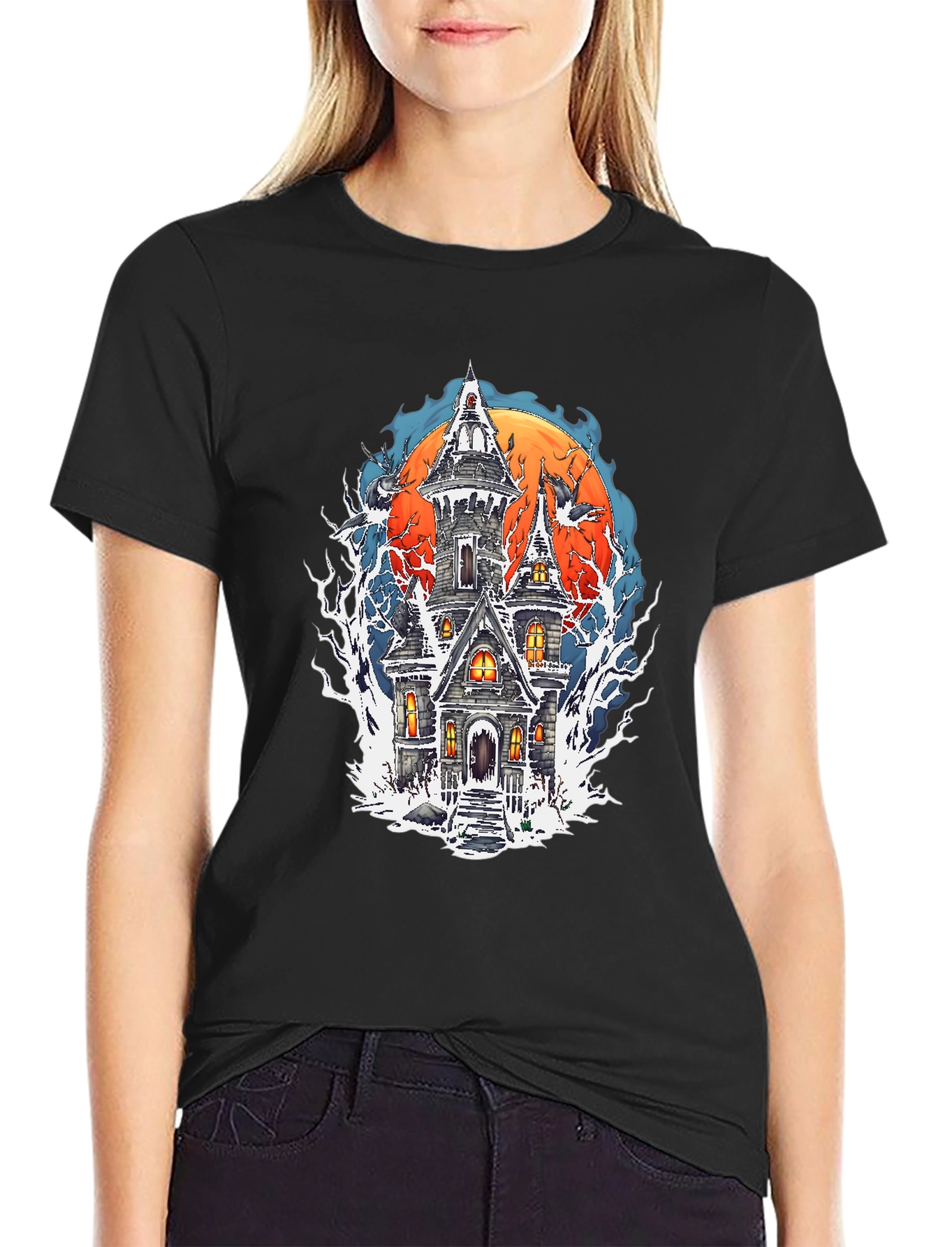 Spooky Haunted House Halloween T-Shirt