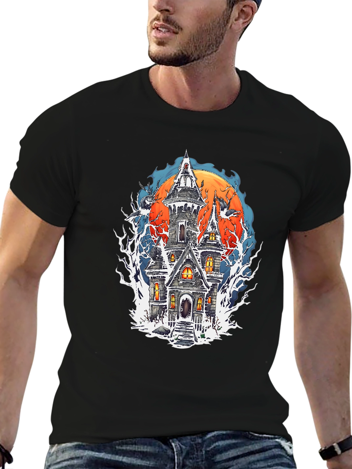 Spooky Haunted House Halloween T-Shirt