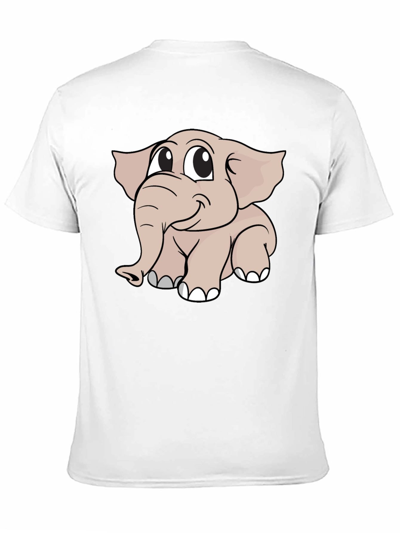 Cute Elephant Graphic T-Shirt - Black