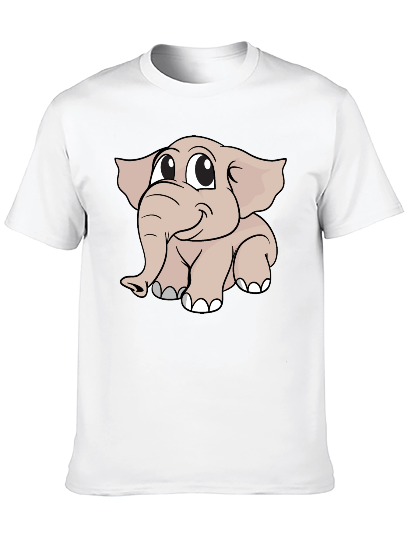 Cute Elephant Graphic T-Shirt - Black