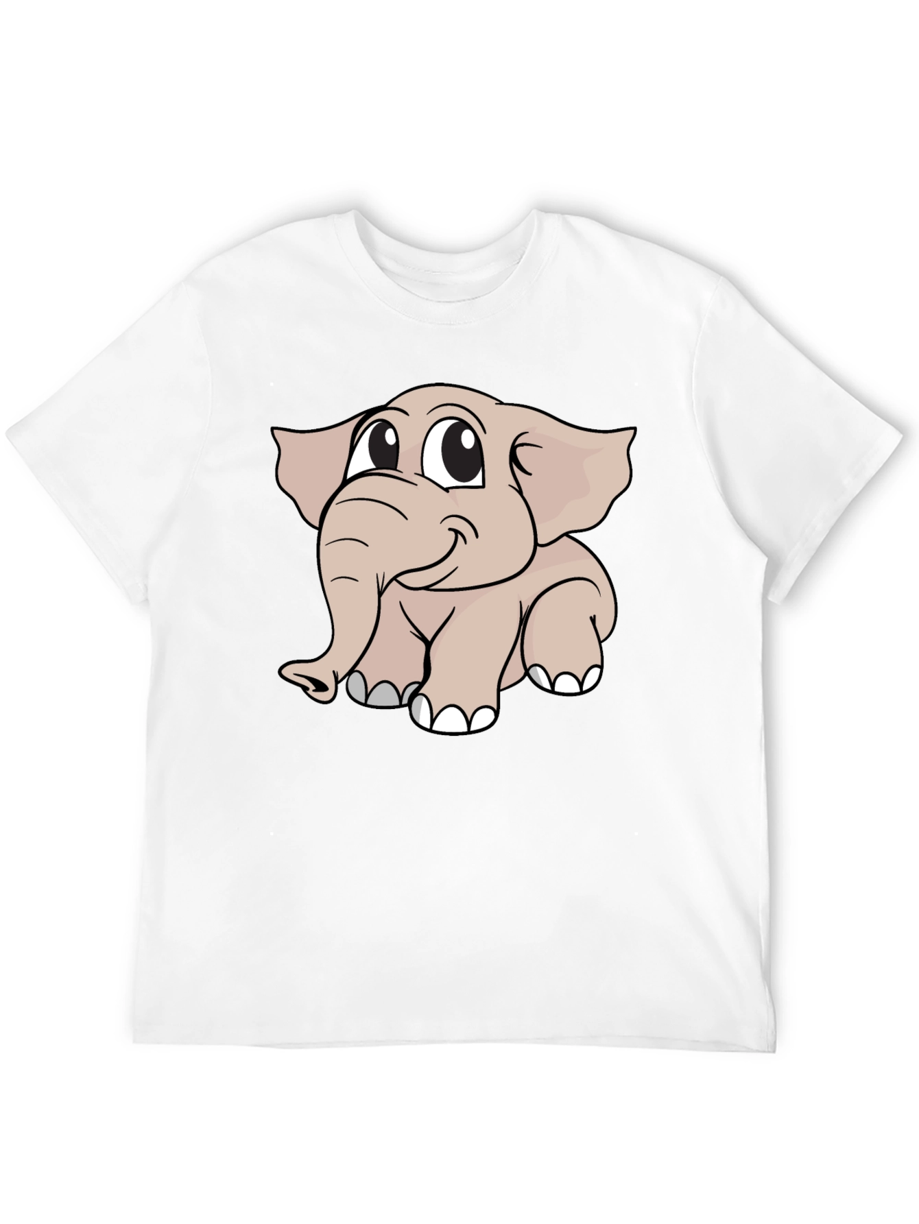 Cute Elephant Graphic T-Shirt - Black