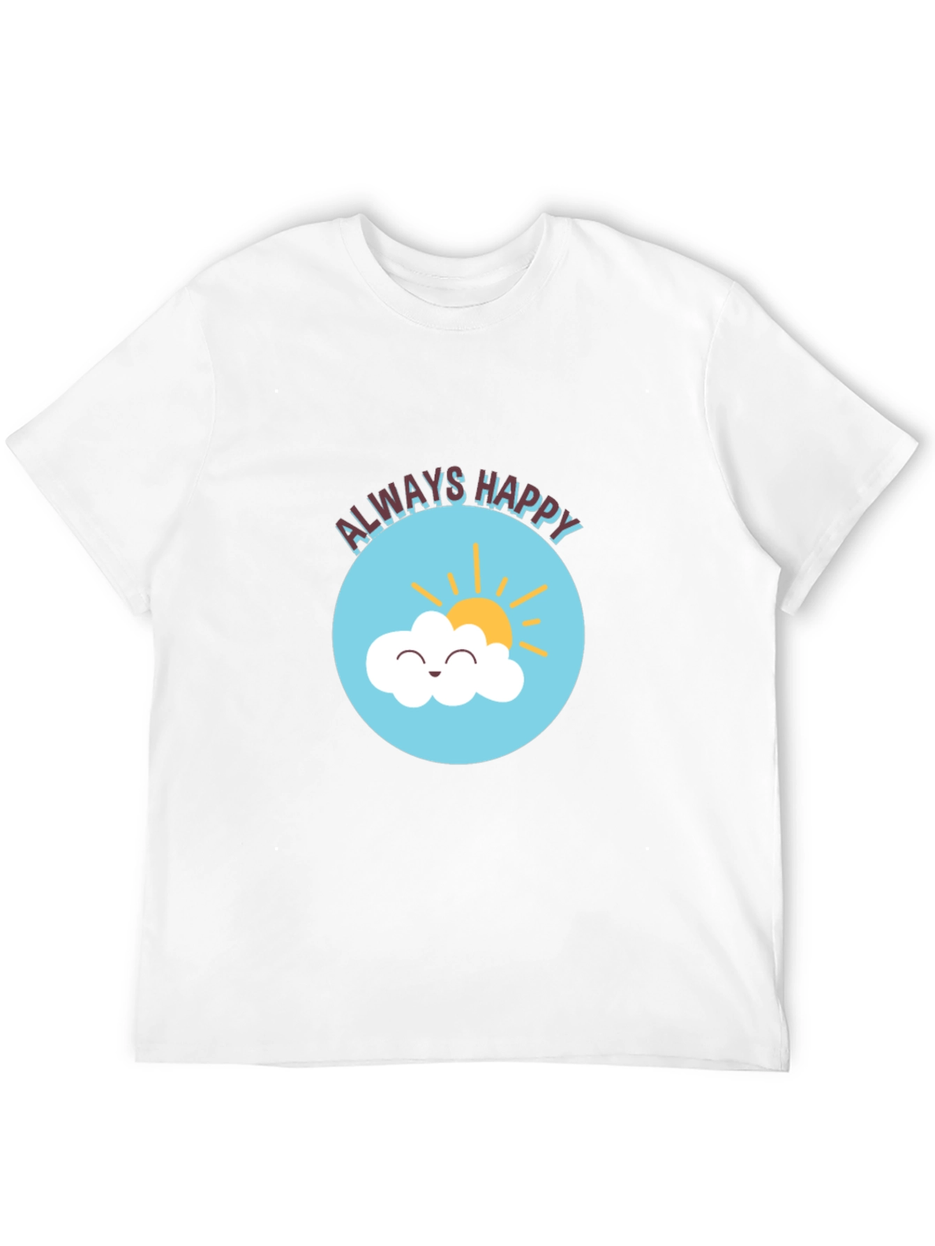 Always Happy Graphic Print Black T-Shirt