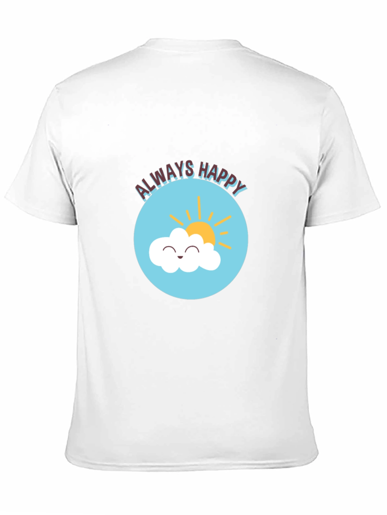 Always Happy Graphic Print Black T-Shirt