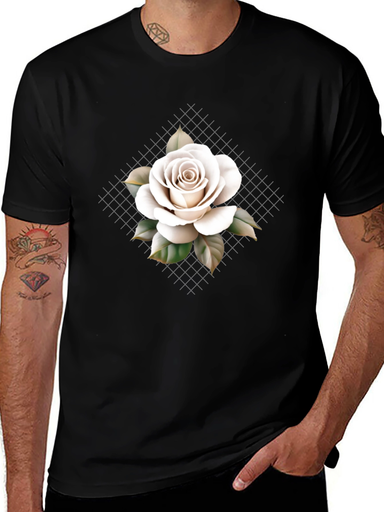 Rose Graphic Tee - Elegant Floral Design
