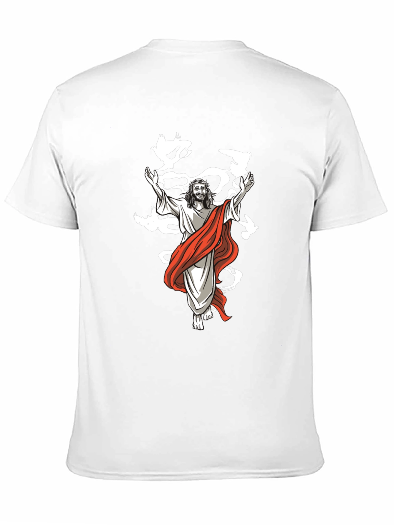 Jesus & Doves Graphic T-Shirt - Black