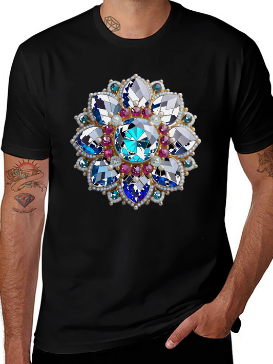 Jeweled Blossom Graphic Tee - Statement Style