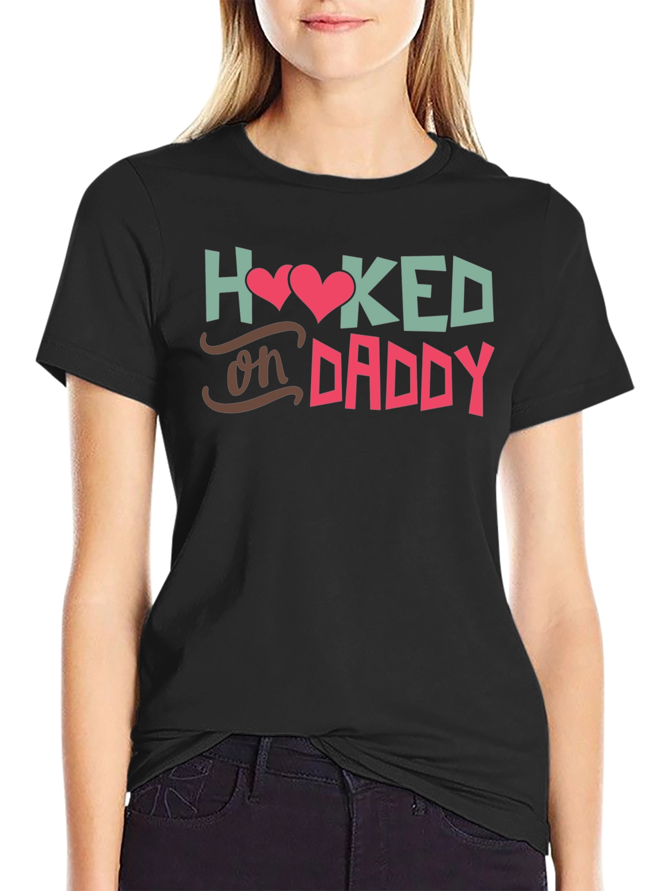 Hooked On Daddy - Black T-Shirt