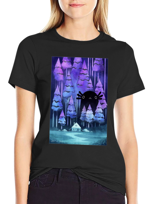 Axolotl Forest Black T-Shirt