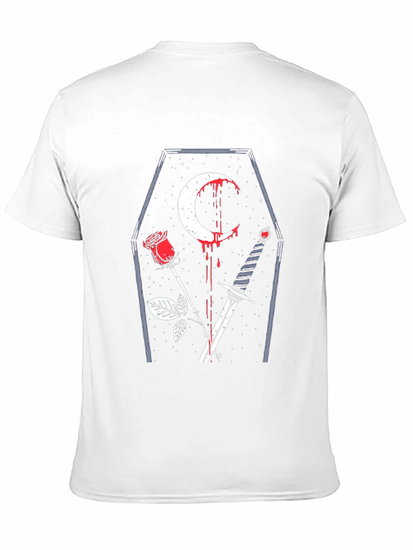 Gothic Coffin Rose & Sword Graphic Tee