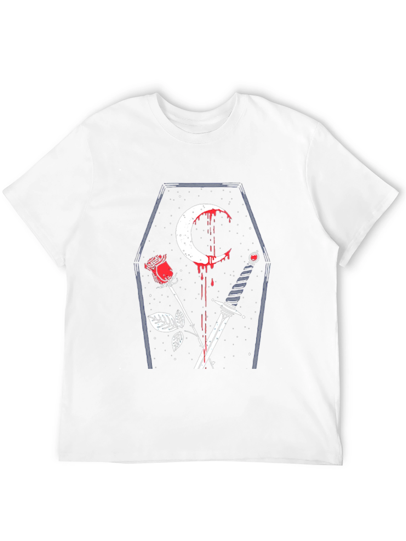 Gothic Coffin Rose & Sword Graphic Tee