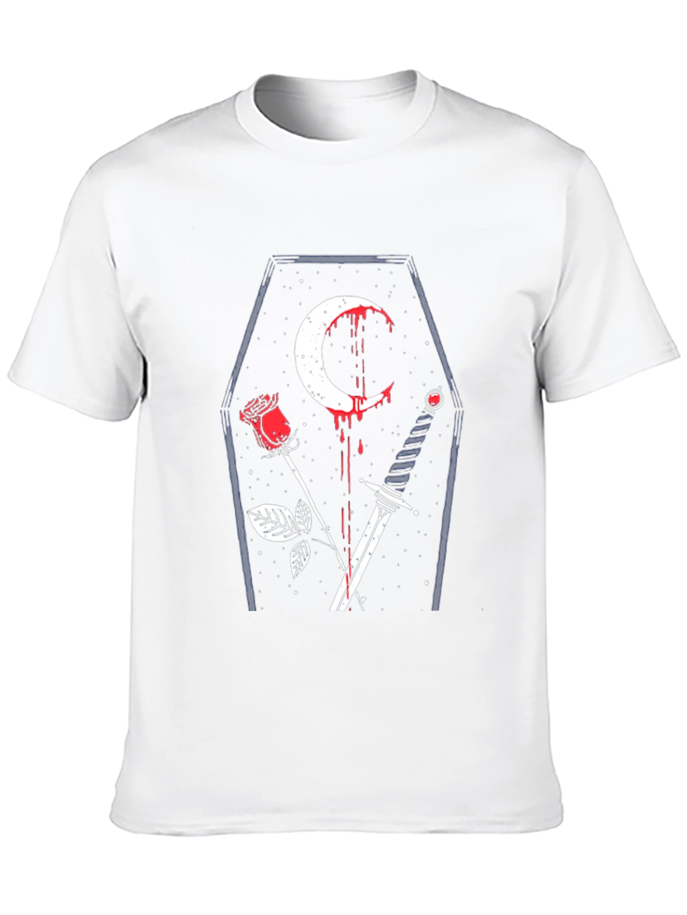 Gothic Coffin Rose & Sword Graphic Tee
