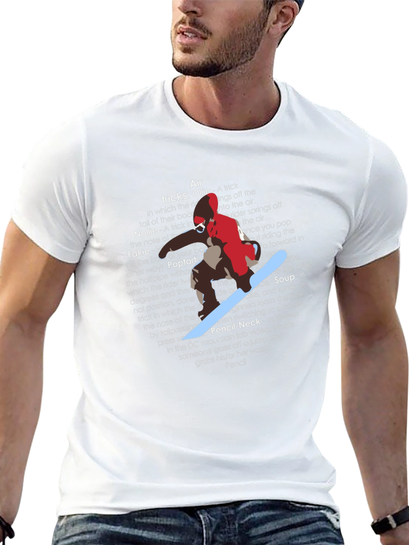 Snowboard Trick List Graphic Tee - Black