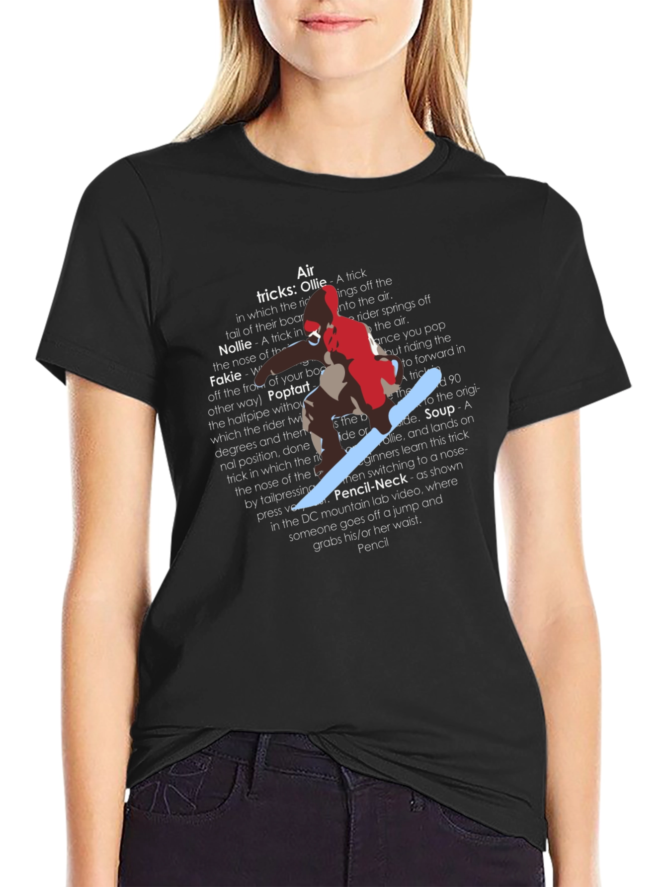 Snowboard Trick List Graphic Tee - Black