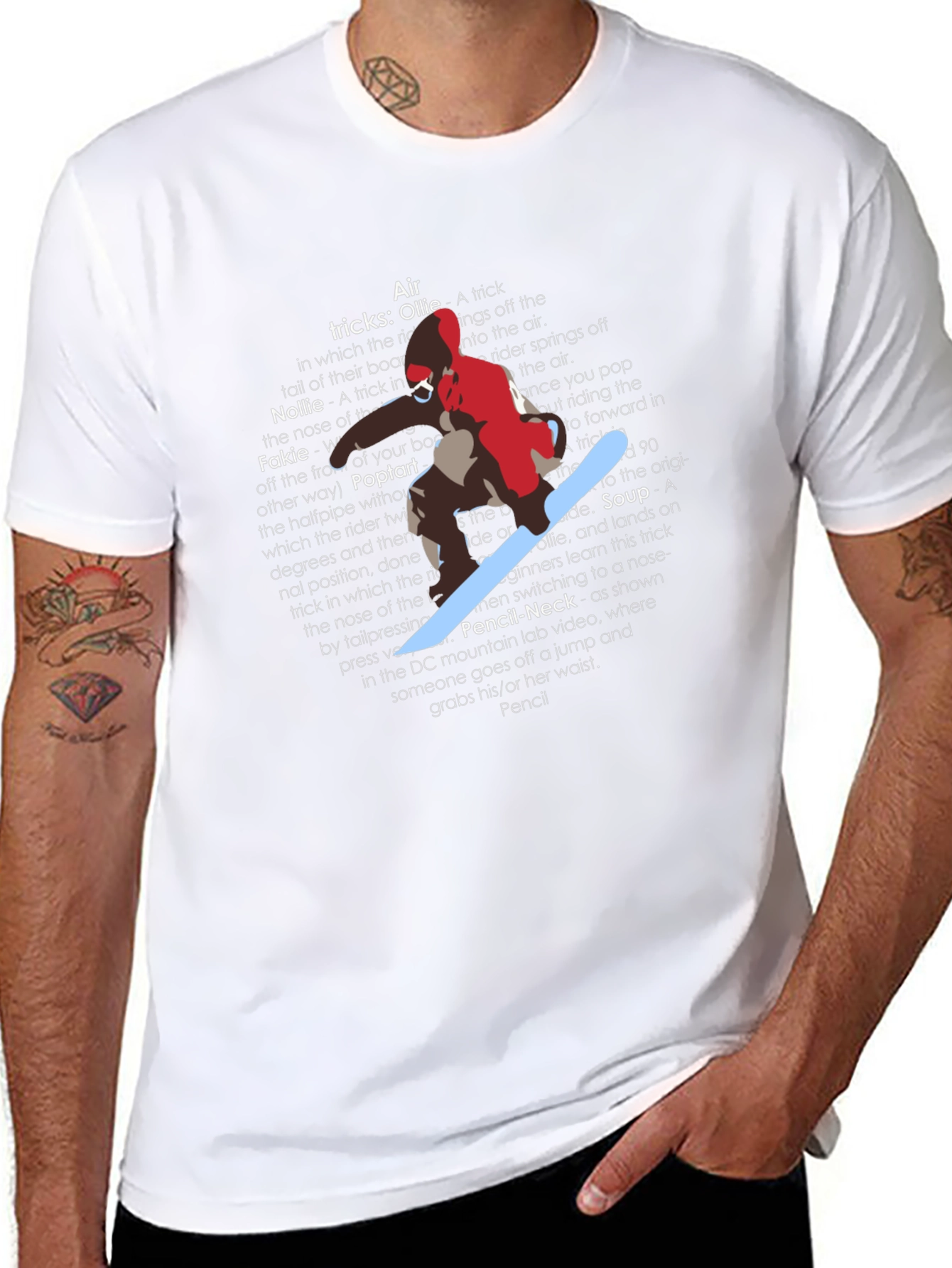 Snowboard Trick List Graphic Tee - Black