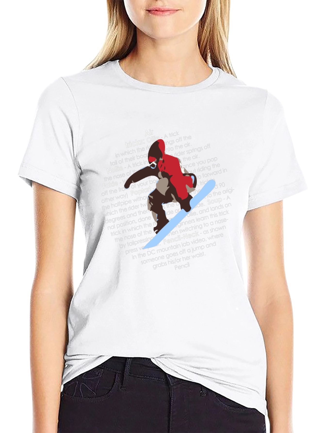 Snowboard Trick List Graphic Tee - Black