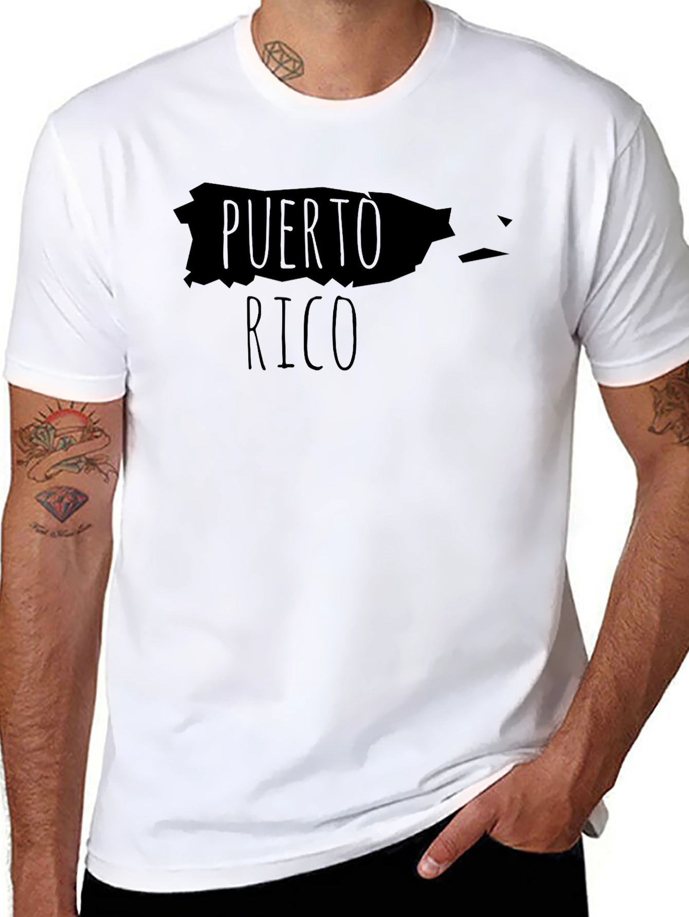 Puerto Rico Map Graphic Tee - Black T-Shirt