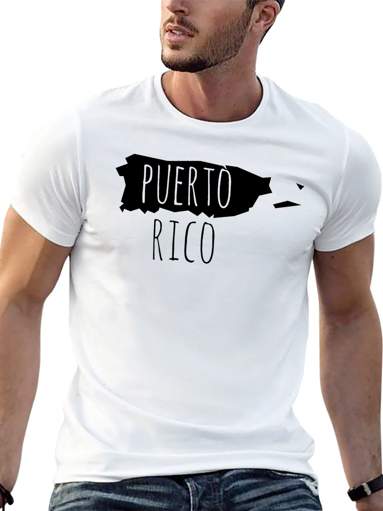 Puerto Rico Map Graphic Tee - Black T-Shirt