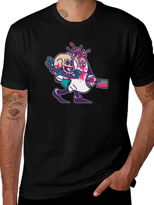 Skull Butcher Graphic T-Shirt - Horror Cartoon Tee