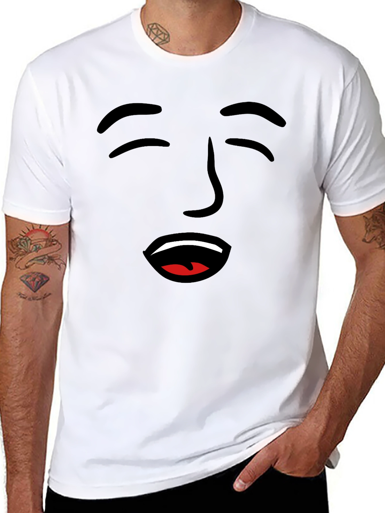 Funny Face Graphic Tee - Black
