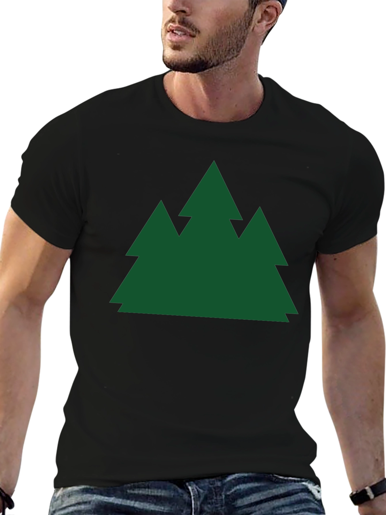 Evergreen Trees Black T-Shirt Nature Lover Tee