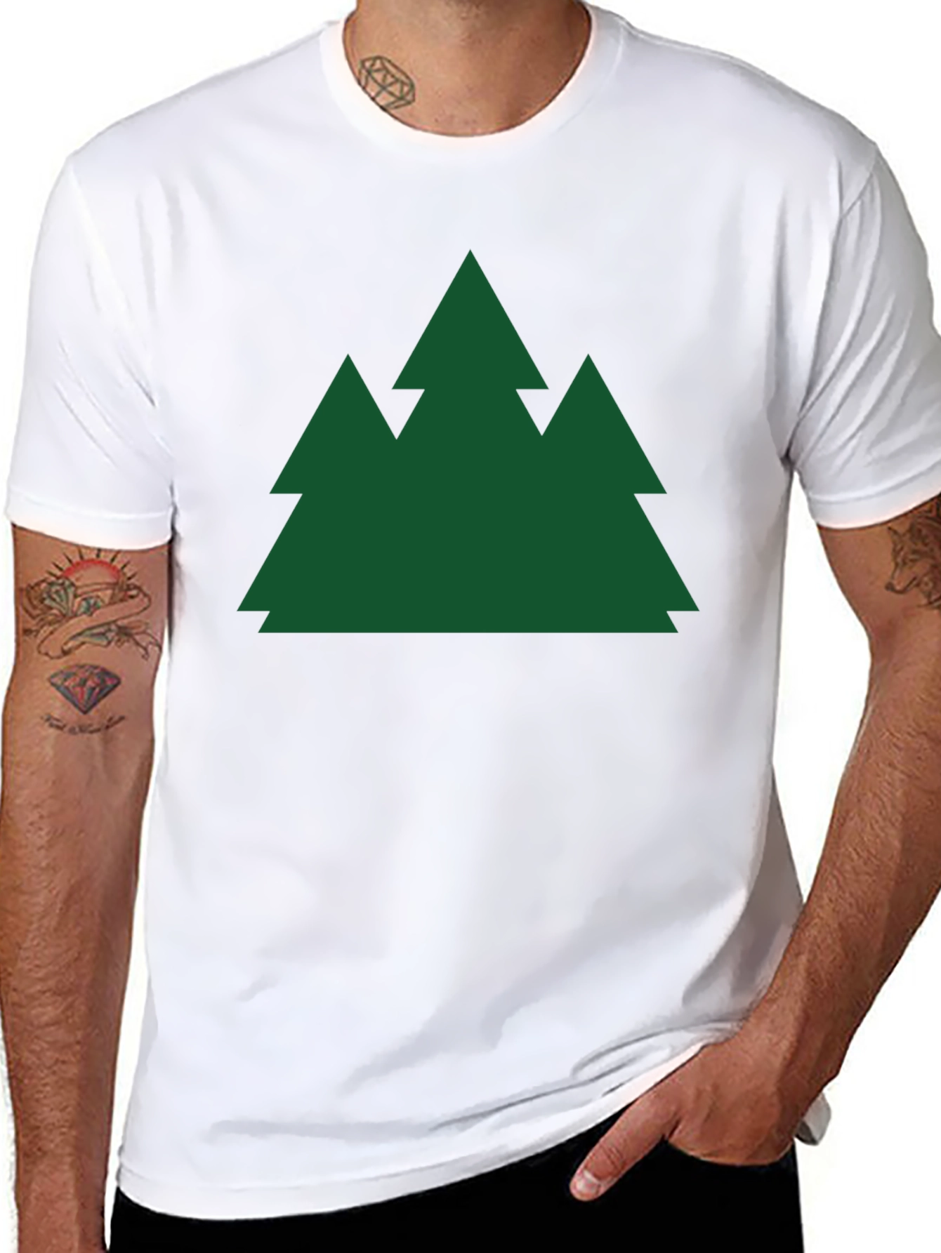 Evergreen Trees Black T-Shirt Nature Lover Tee
