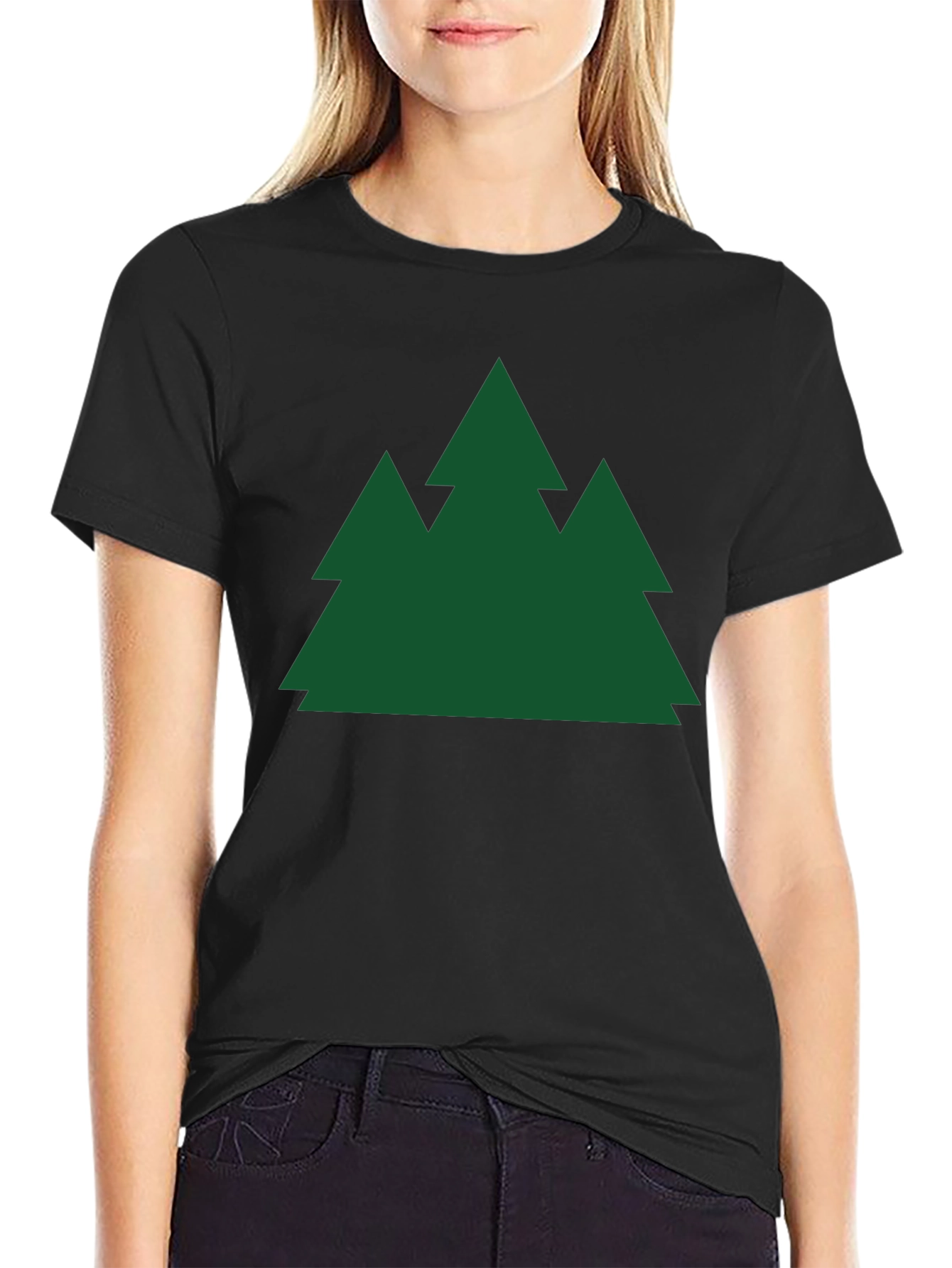 Evergreen Trees Black T-Shirt Nature Lover Tee