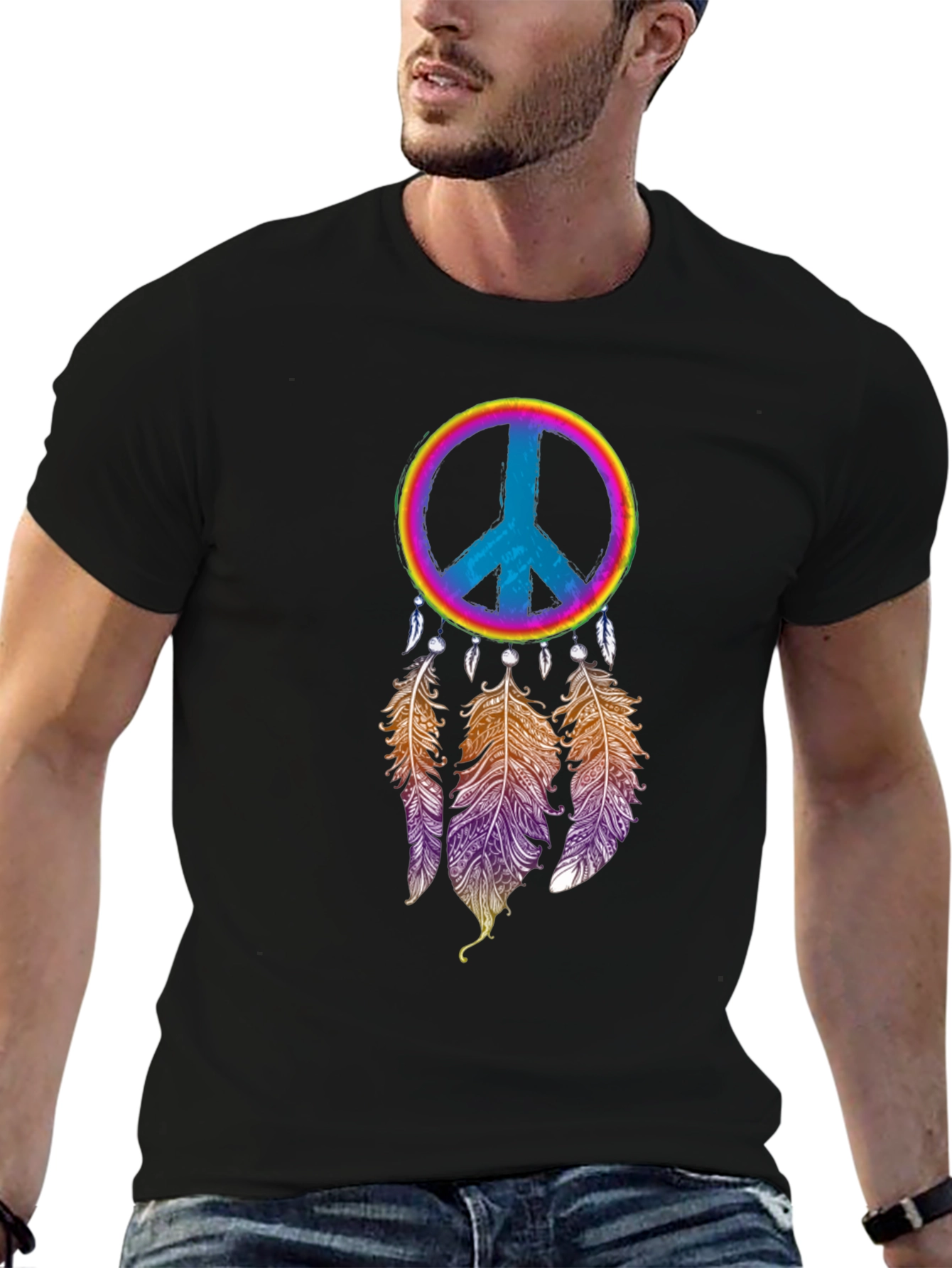 Peace Sign Dreamcatcher Graphic Tee