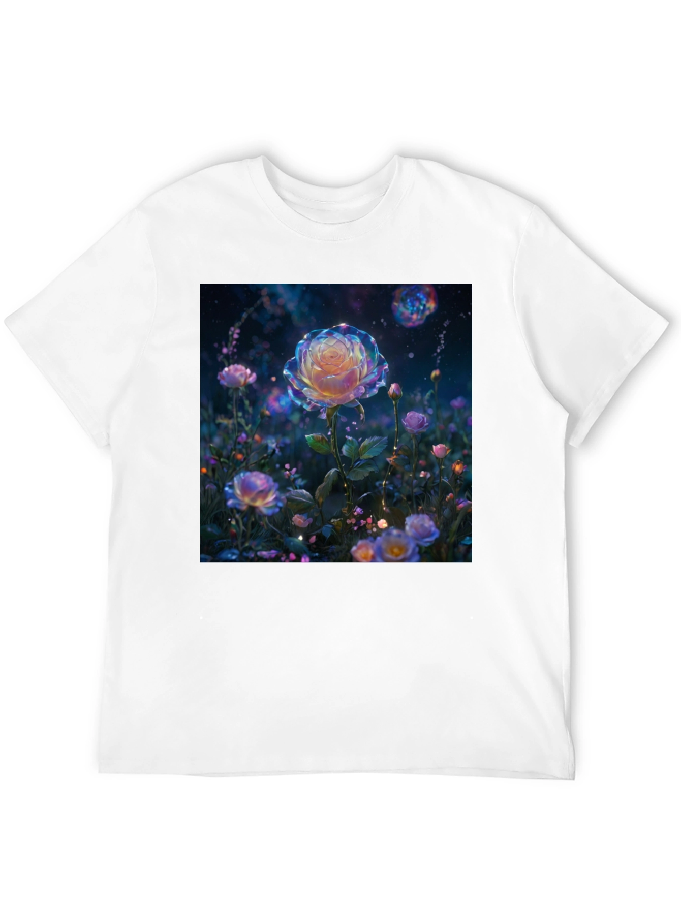 Galaxy Rose Graphic Tee - Unique Floral Design