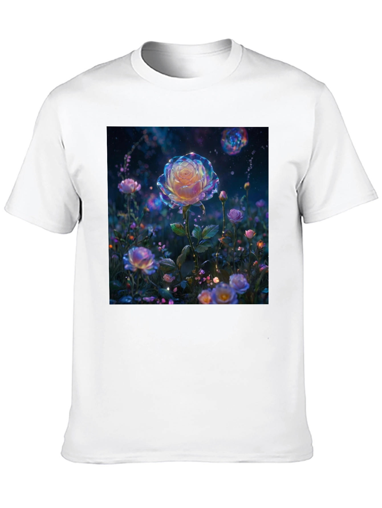 Galaxy Rose Graphic Tee - Unique Floral Design