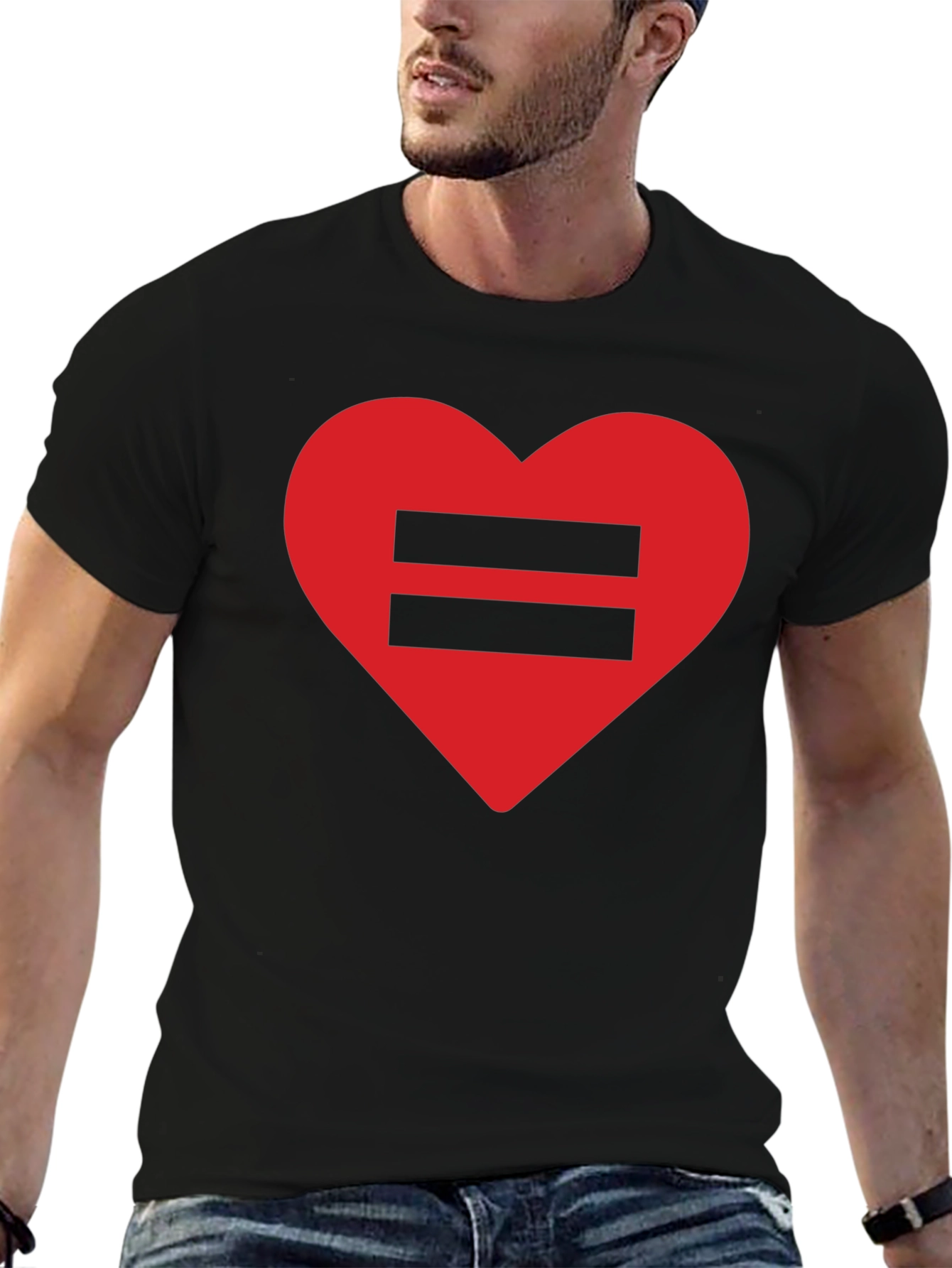 Equality Love Heart T-Shirt - Black