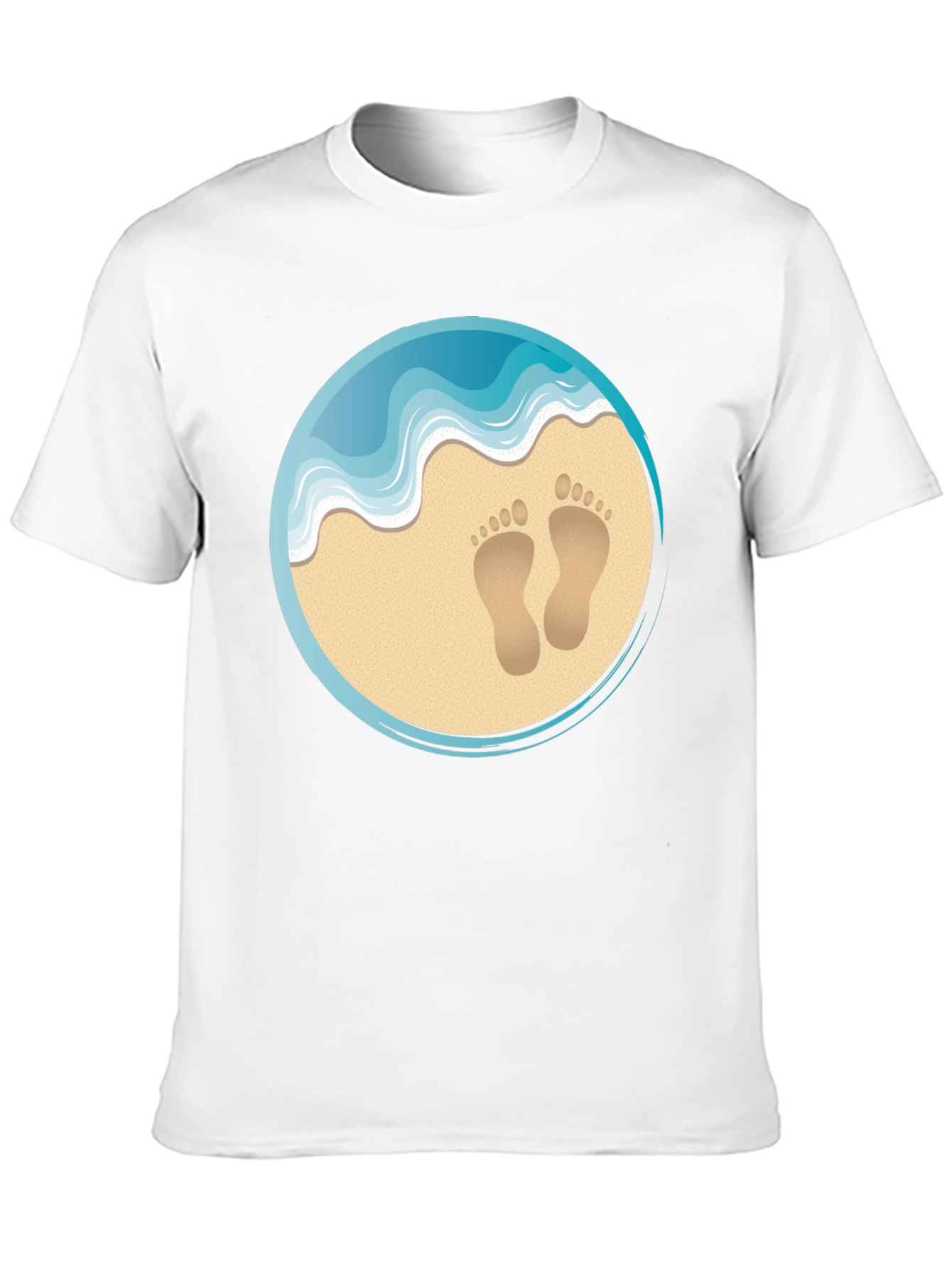 Beach Footprints Graphic T-Shirt