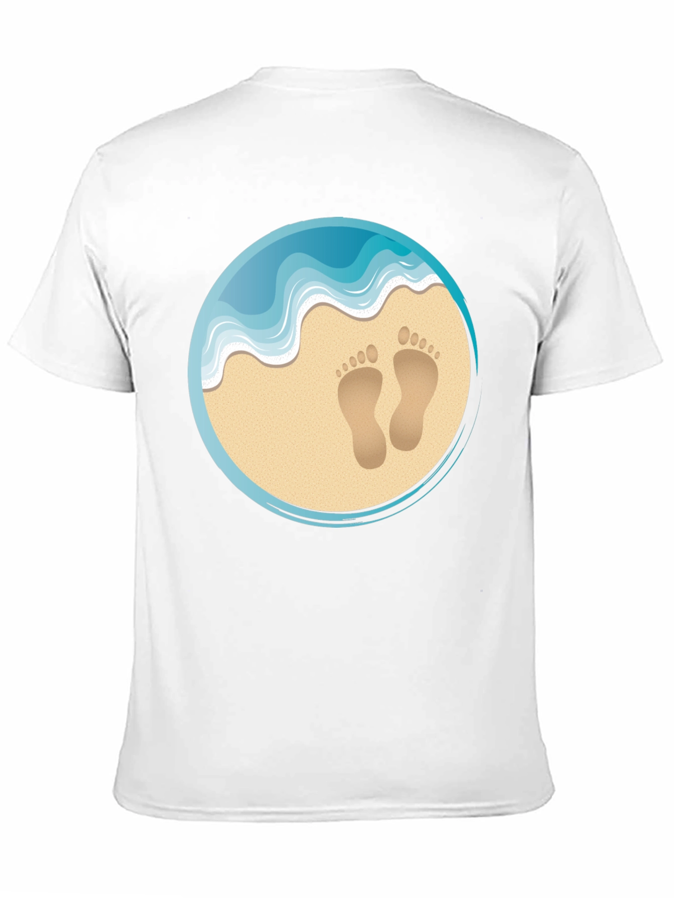 Beach Footprints Graphic T-Shirt