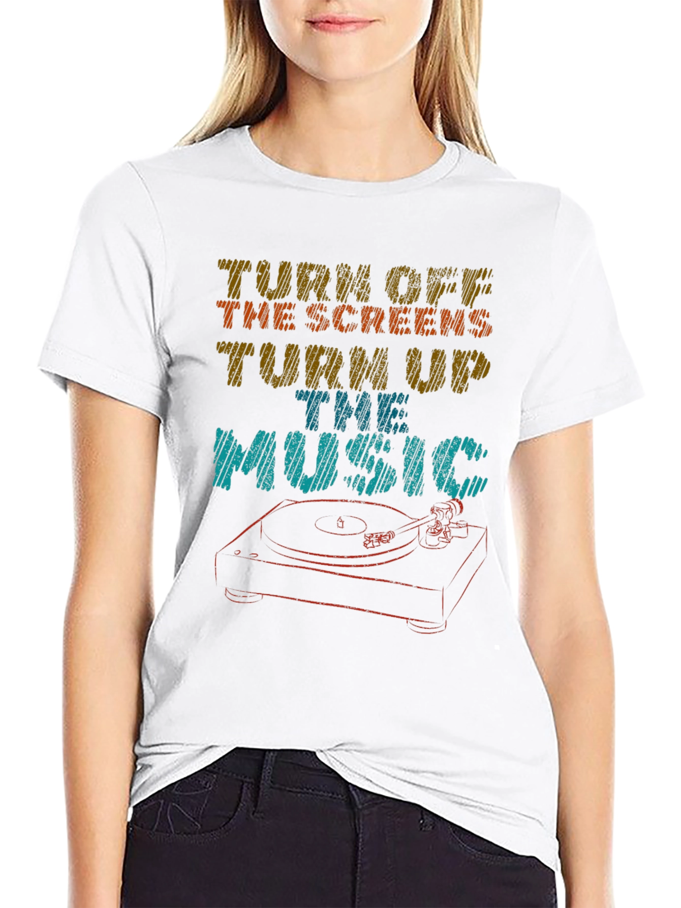 Turn Off The Screens Turn Up The Music T-Shirt