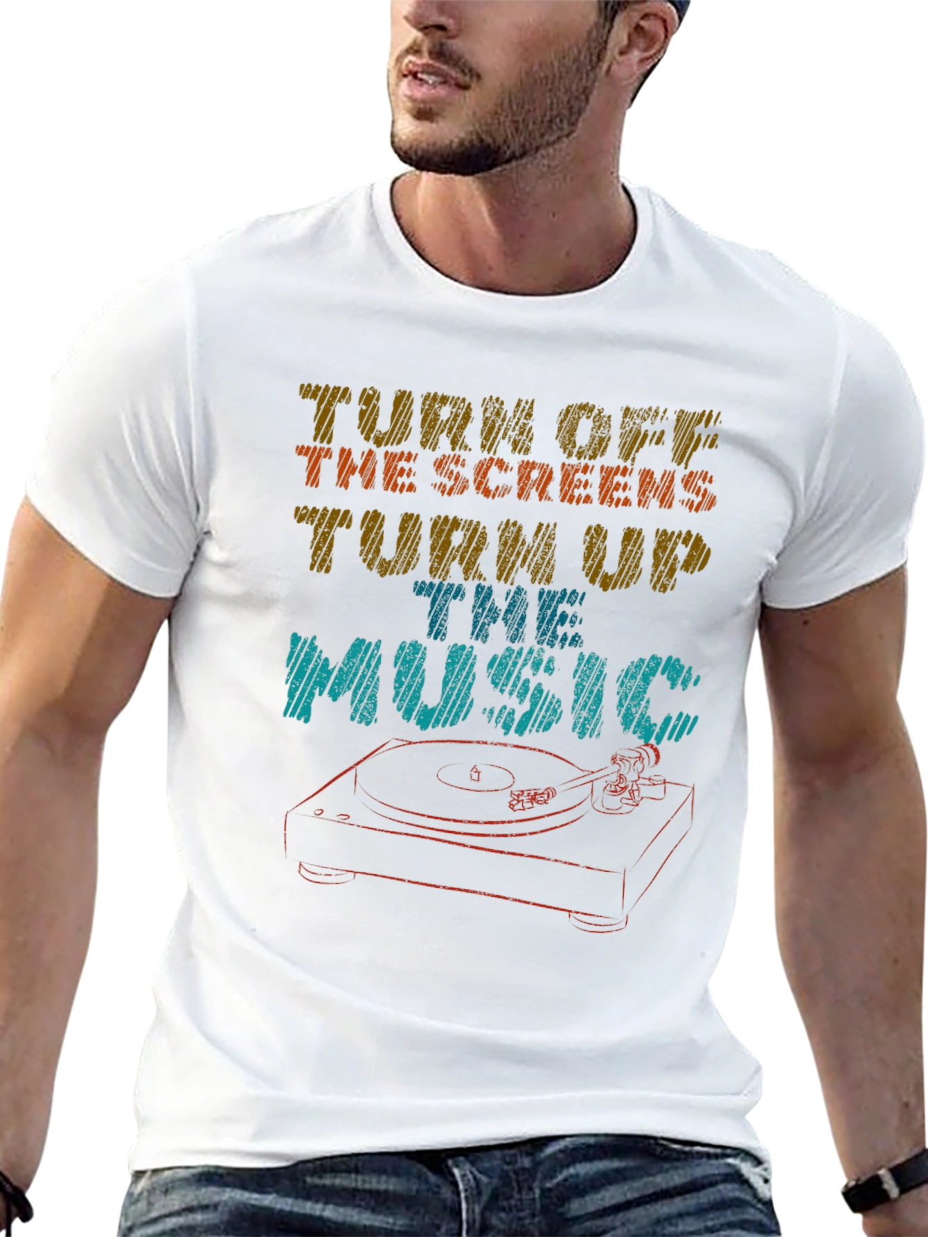 Turn Off The Screens Turn Up The Music T-Shirt