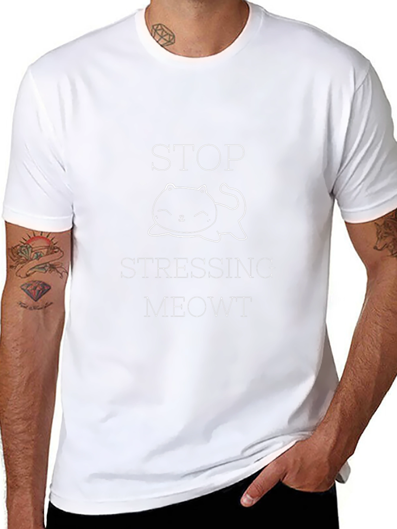 Stop Stressing Meowt Black Graphic Tee