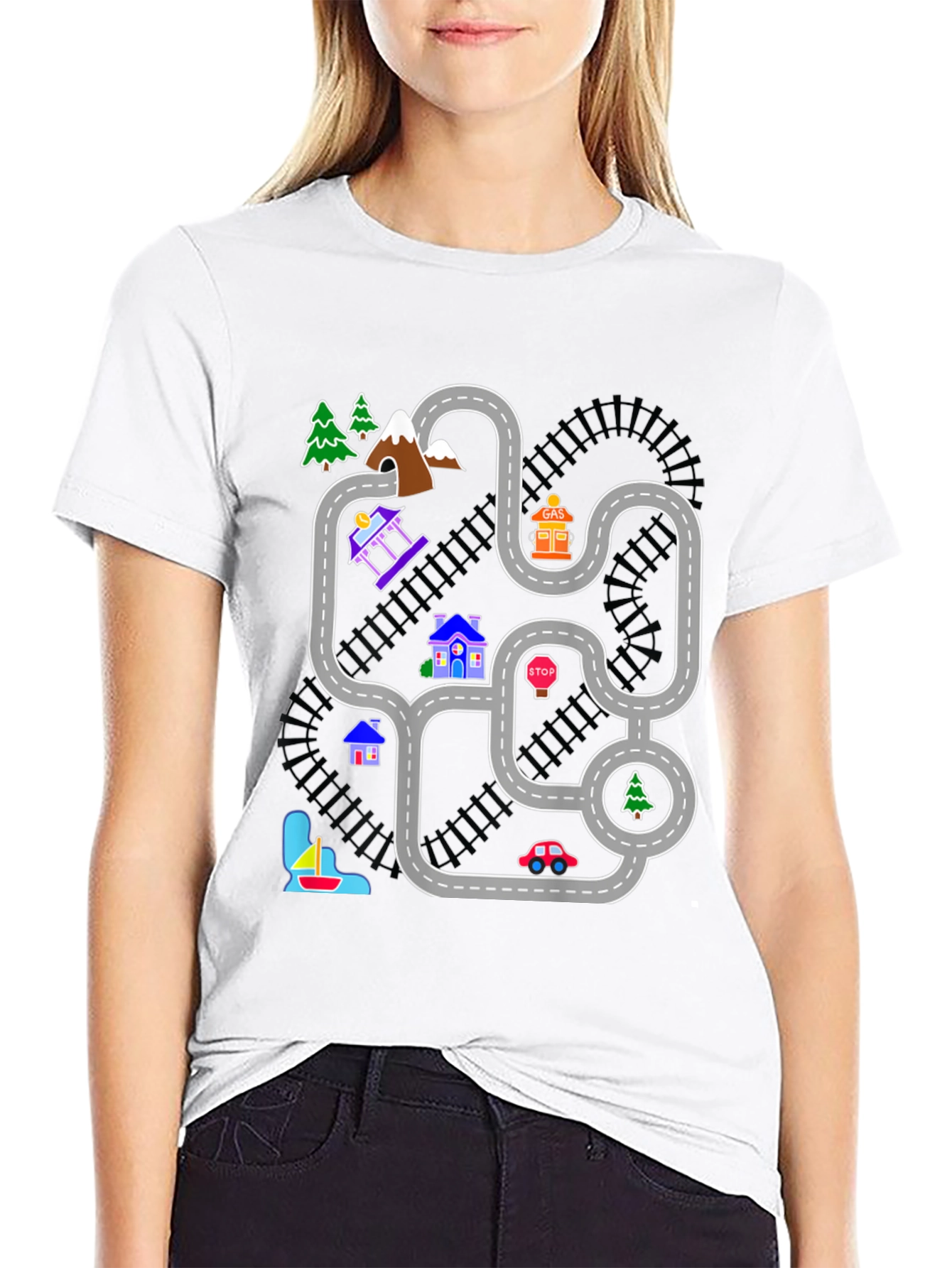 Playful Road Map Graphic Tee