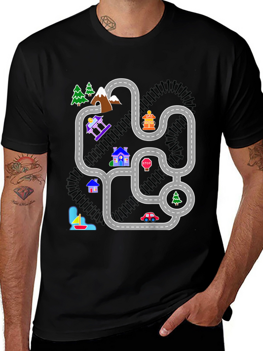 Playful Road Map Graphic Tee