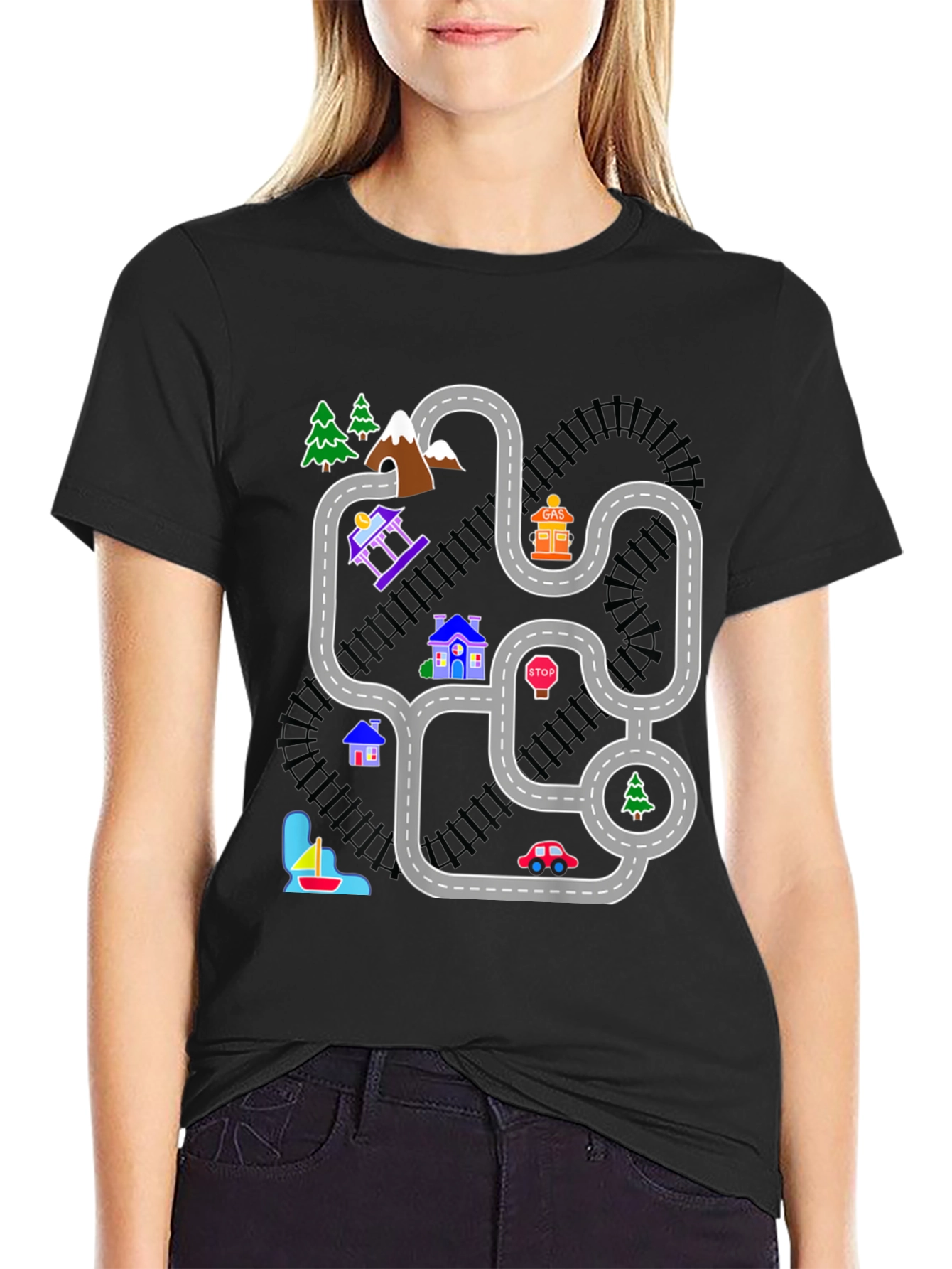 Playful Road Map Graphic Tee