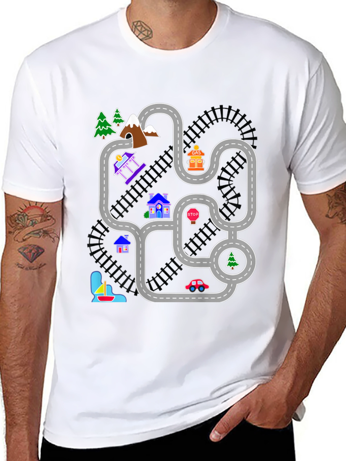 Playful Road Map Graphic Tee