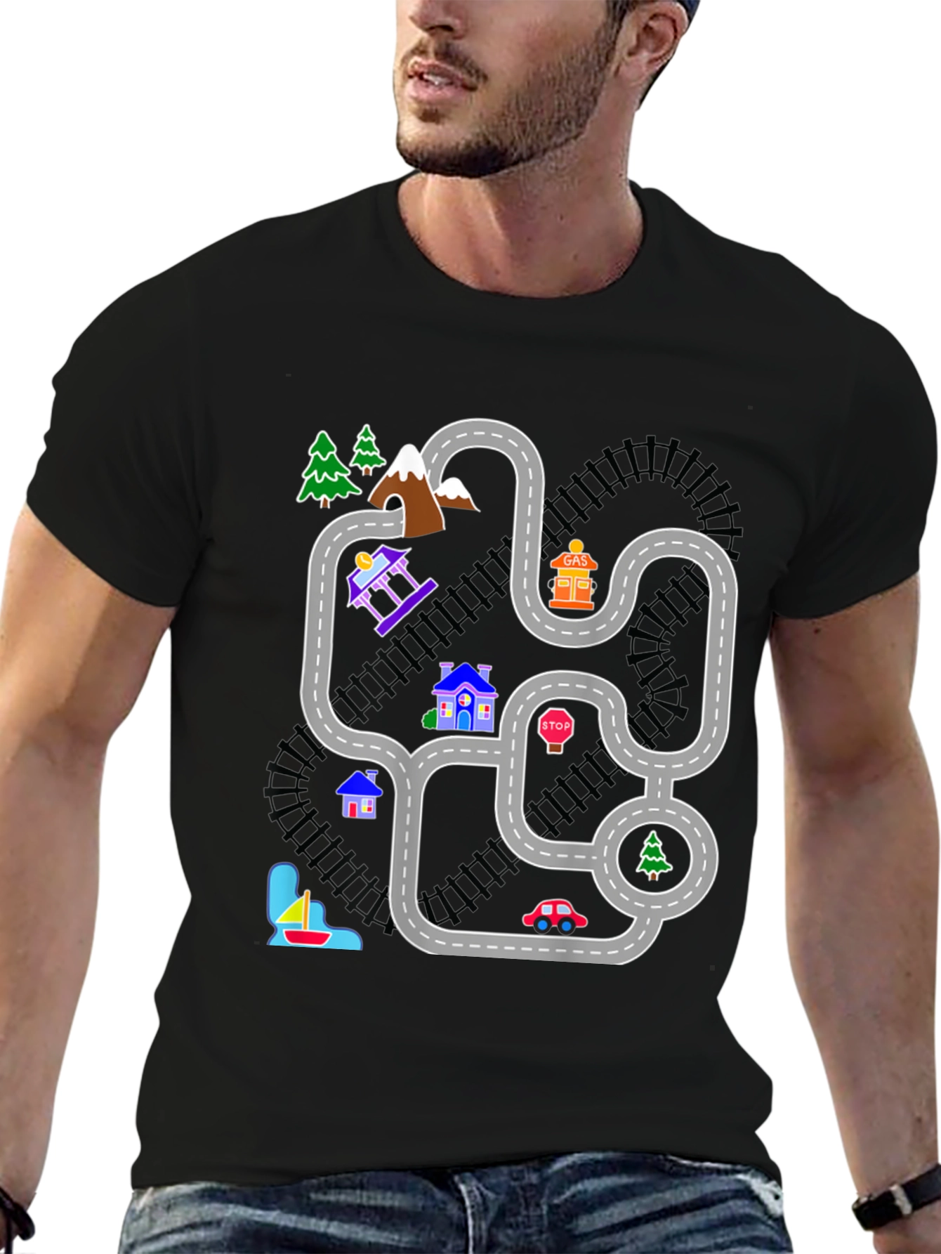 Playful Road Map Graphic Tee