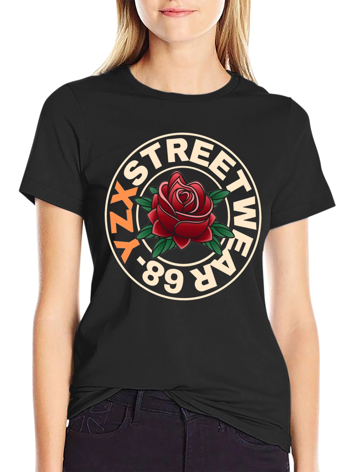 YZ Streetwear 89 Rose Graphic T-Shirt